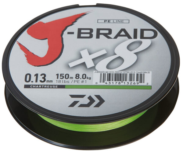 J-BRAID X8 CHARTREUSE 150 m
